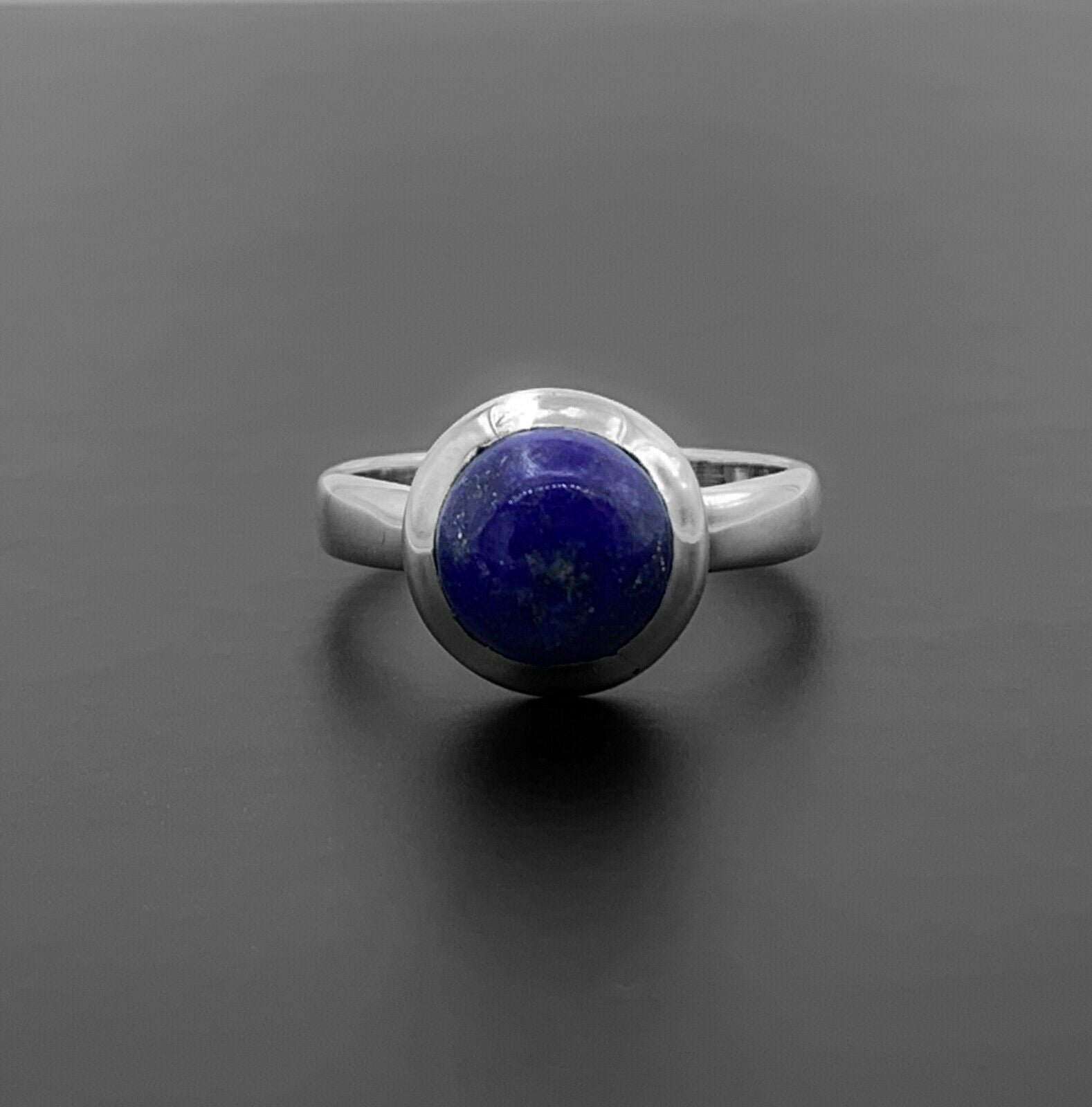 925 Stamped Sterling Silver Ladies Ring Lapis Lazuli Gemstone Jewellery Gift