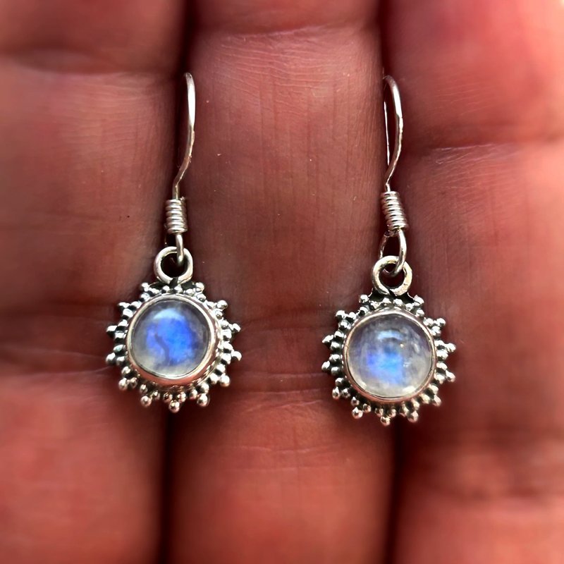 925 Sterling Silver Moonstone Designer Drop Dangle Earrings Gemstone Jewellery