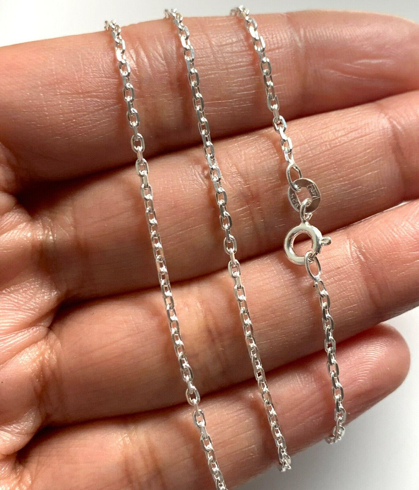 925 Sterling Silver Solid 18 Inch Oval Link Belcher Cable Chain Necklace 2mm 3g