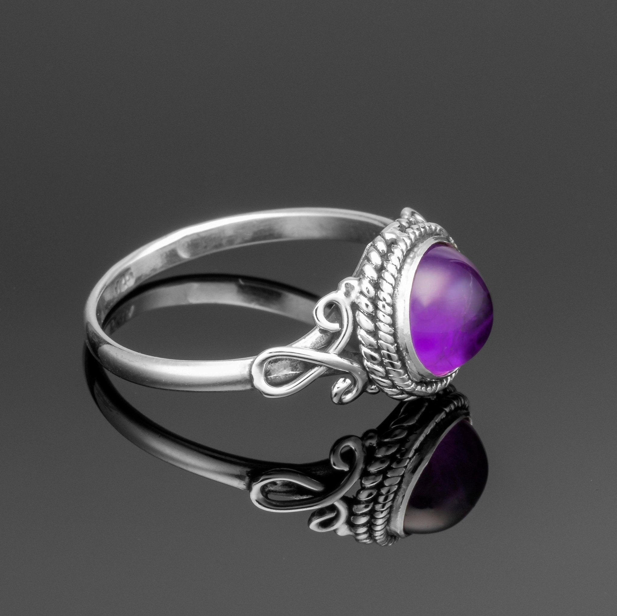 Amethyst 925 Sterling Silver Ladies Gemstone Jewellery Ring Gift Boxed For Her Jewelry