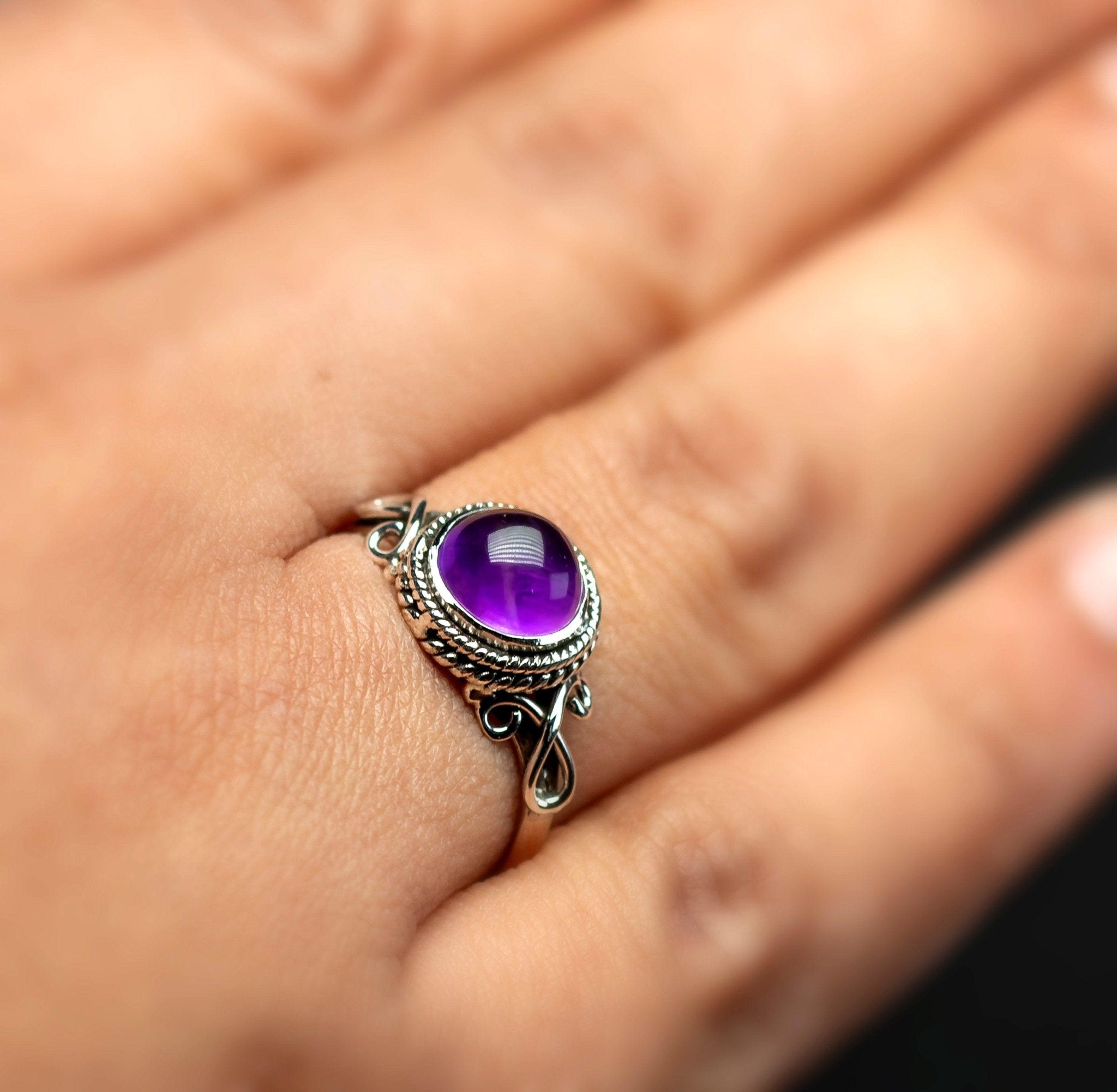 Amethyst 925 Sterling Silver Ladies Gemstone Jewellery Ring Gift Boxed For Her Jewelry