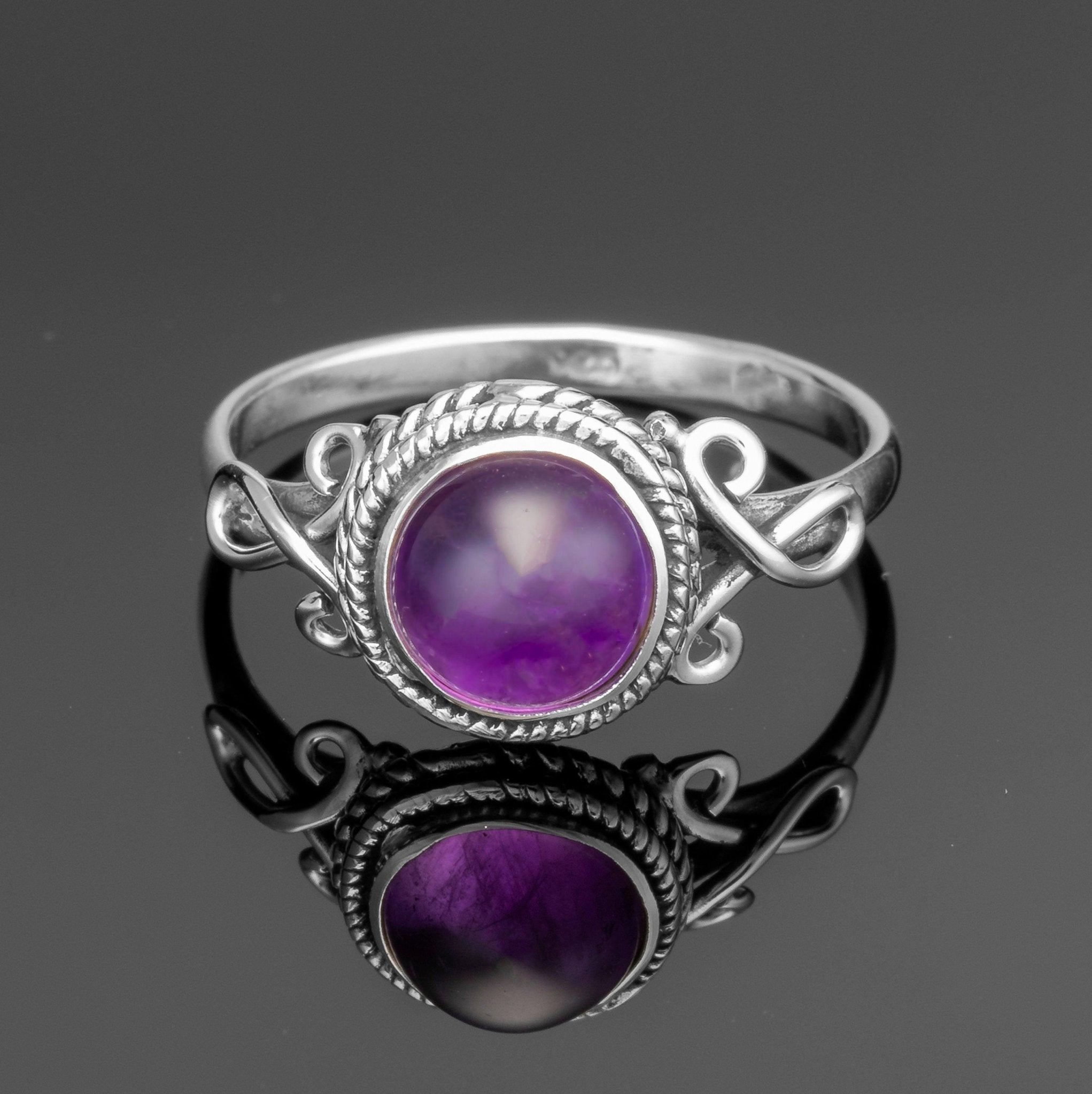 Amethyst 925 Sterling Silver Ladies Gemstone Jewellery Ring Gift Boxed For Her Jewelry