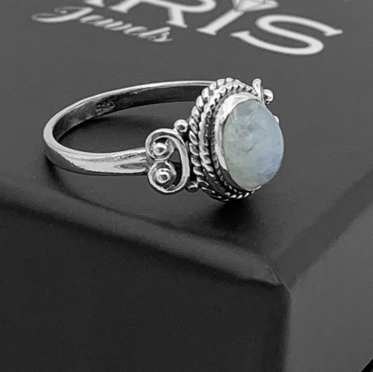 Designer Gemstone 925 Sterling Silver Ladies Moonstone Ring Jewellery