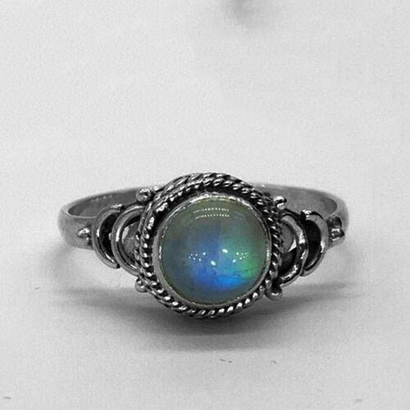 Designer Gemstone 925 Sterling Silver Ladies Moonstone Ring Jewellery