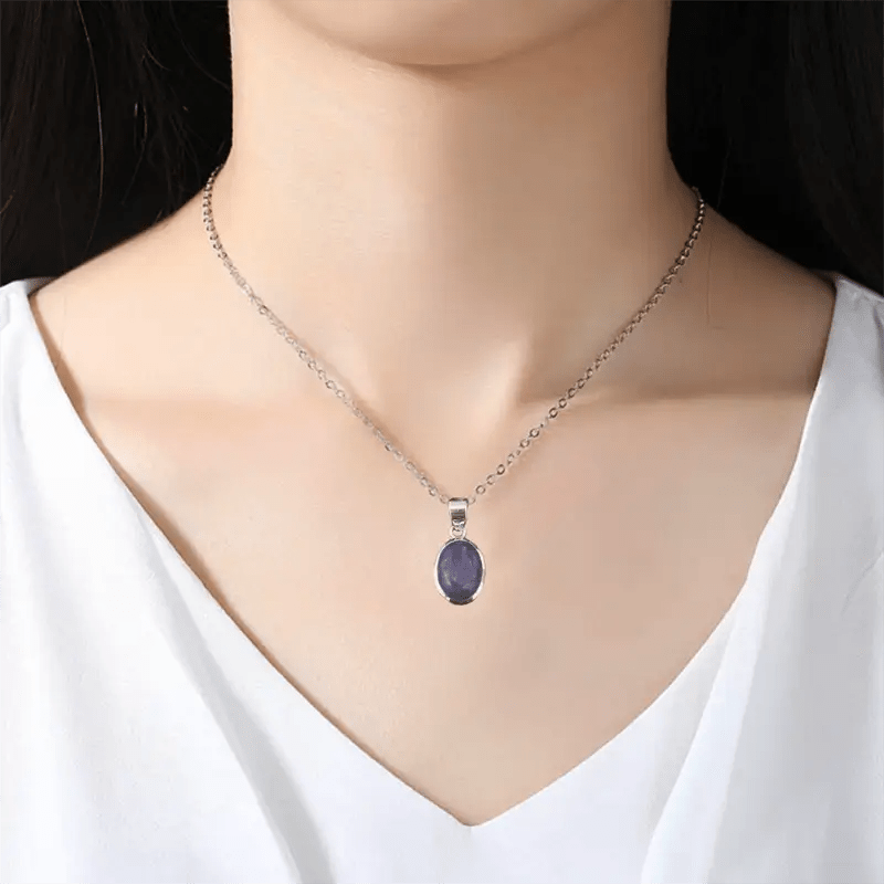 Lapis Lazuli 925 Sterling Silver Gemstone Pendant Necklace Jewellery Gift Box