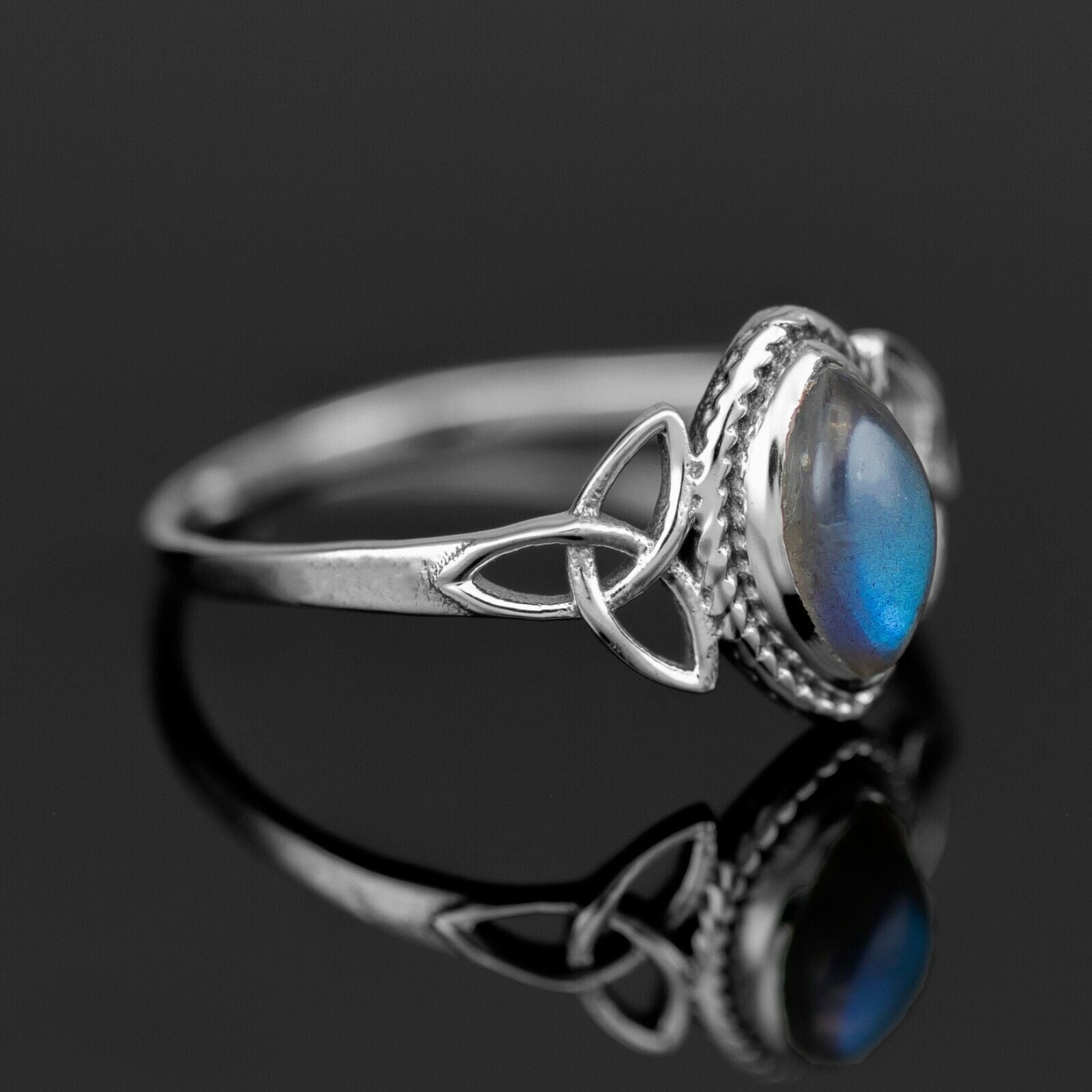 Marquise Labradorite 925 Sterling Silver Gemstone Ladies Ring Jewellery Gift Boxed Jewelery