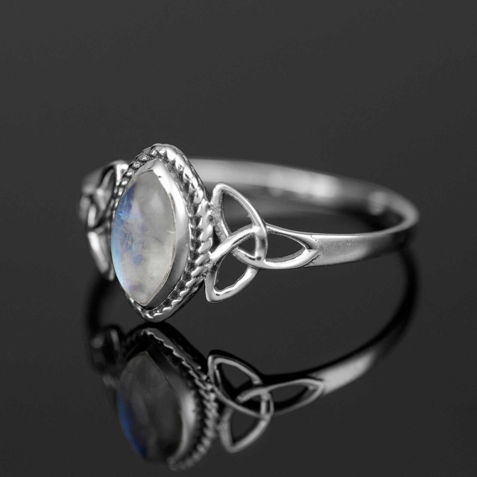 Marquise Moonstone 925 Sterling Silver Gemstone Ladies Ring Jewellery Gift Boxed Jewelery