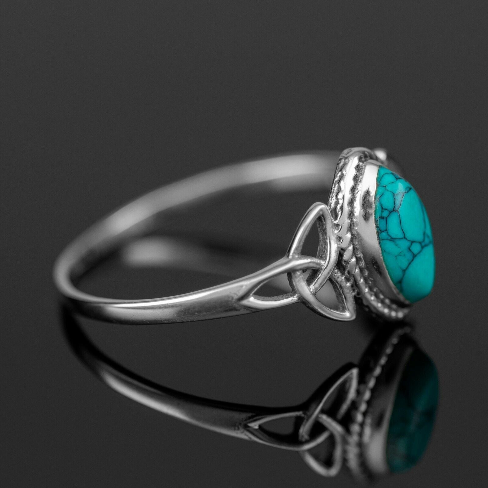 Marquise Turquoise 925 Sterling Silver Gemstone Ladies Ring Jewellery Gift Boxed Jewelery