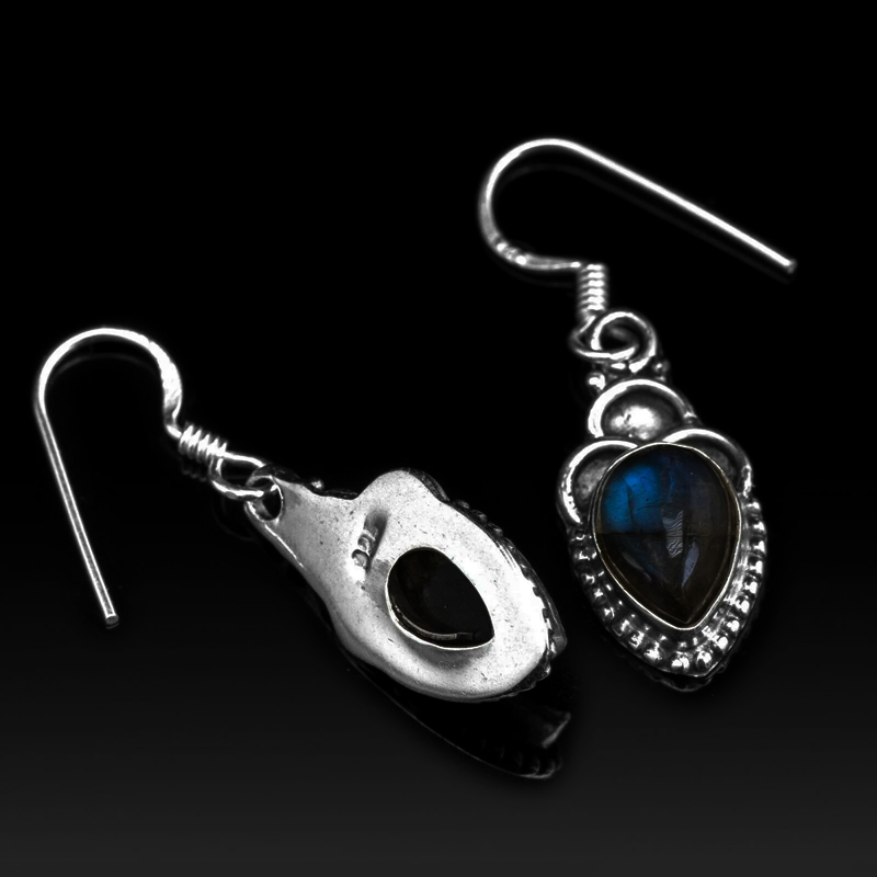 Pear Cut Labradorite 925 Sterling Silver Drop Earrings Gemstone Ladies Jewellery