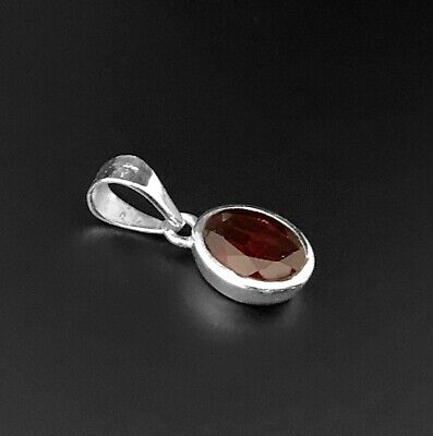 Red Garnet Sterling 925 Silver Pendant Designer Necklace Jewellery Gift