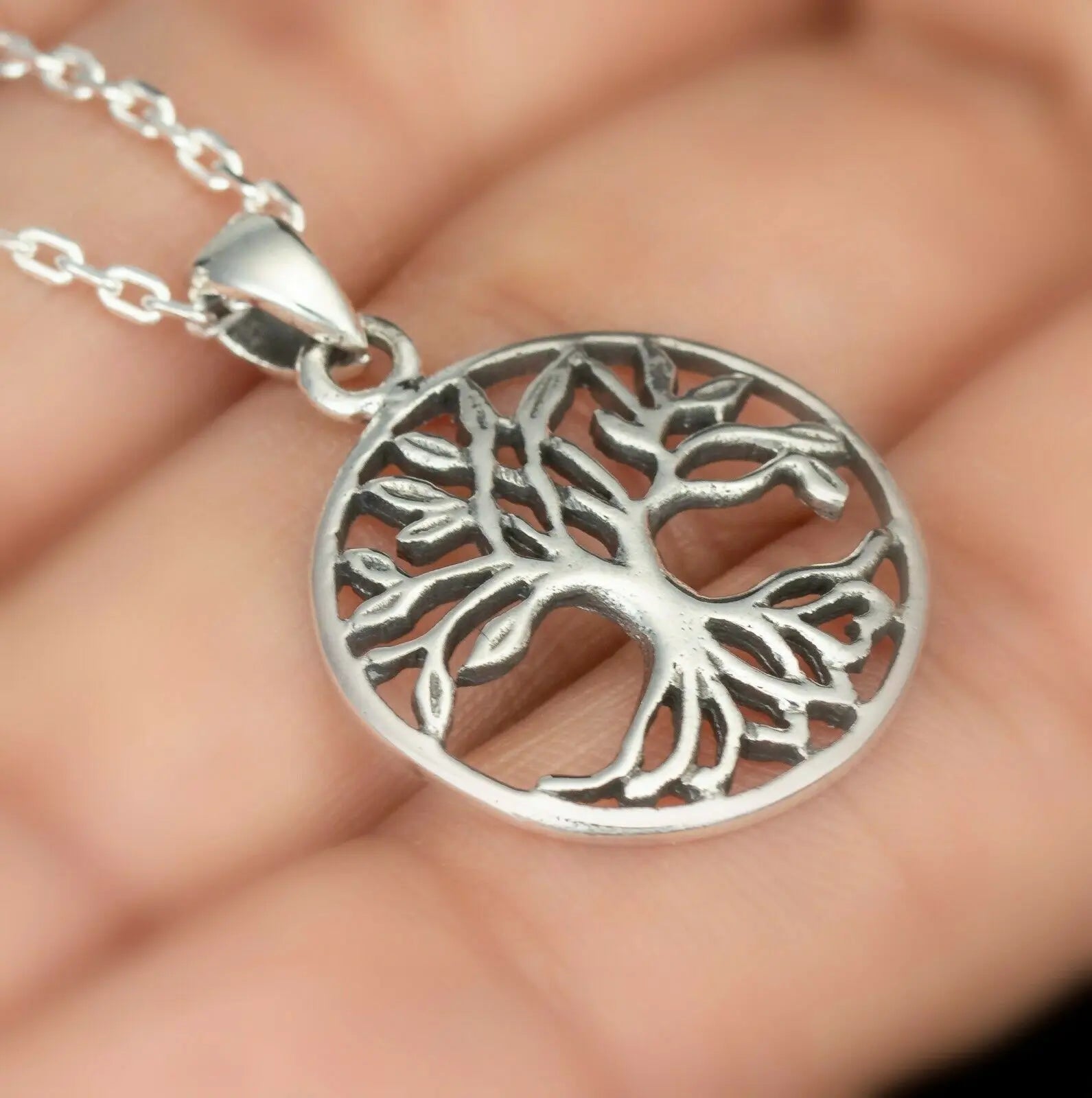 Sterling Silver 925 Tree Of Life Pendant Necklace Ladies Jewellery Gift Boxed